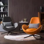 كرسي جلد متحرك فاخر