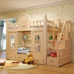 ⁦سرير أطفال دورين مع زحليقة – تصميم ممتع وآمن – خشب متين – سلم جانبي – ألوان متعددة⁩ - الصورة ⁦2⁩