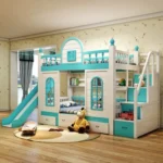 ⁦سرير أطفال دورين مع زحليقة – تصميم ممتع وآمن – خشب متين – سلم جانبي – ألوان متعددة⁩ - الصورة ⁦3⁩