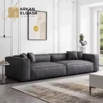 كنب مودرن جلد مريح بتصميم فاخر