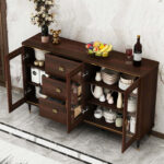 ⁦كوفي كورنر بني خشبي بادرج⁩ - الصورة ⁦3⁩