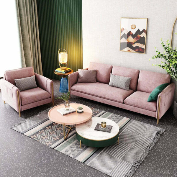 كنب مودرن من القماش و الارجل المعدنية