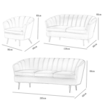 ⁦كنب مودرن مخملي وارجل معدنية⁩ - الصورة ⁦5⁩