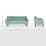 ⁦كنب مخمل 3 مقاعد - ويلما⁩ - الصورة ⁦6⁩