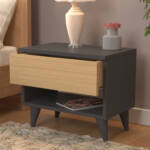 كومودينة خشبي رمادي