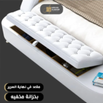 ⁦سرير نوم جلد فخم – تنجيد فاخر ولوح رأس مبطن – هيكل خشبي متين – متوفر بألوان متعددة⁩ - الصورة ⁦8⁩