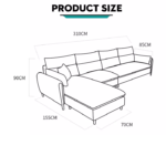 ⁦كنب زاويه حرف l بتصميم أنيق⁩ - الصورة ⁦5⁩