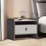 كومودينة رمادي من خشب ام دي اف