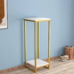 ⁦طاولة جانبية من الرخام والاستيل الفخم⁩ - الصورة ⁦3⁩