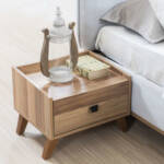 كومودينة خشبي فاتح من ام دي اف