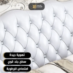 ⁦سرير نوم جلد فخم – تنجيد فاخر ولوح رأس مبطن – هيكل خشبي متين – متوفر بألوان متعددة⁩ - الصورة ⁦4⁩