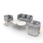 ⁦اريكة مخملية مميزة التصميم⁩ - الصورة ⁦6⁩