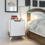 كومودينة بوحدة تخزين ابيض