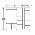 ⁦دولاب مع مكتبة خشب ام دي اف فاخر تصميم عصري⁩ - الصورة ⁦3⁩