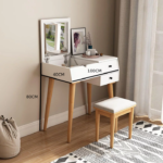 ⁦تسريحة من خشب ام دي اف ابيض⁩ - الصورة ⁦2⁩