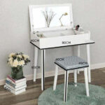 ⁦تسريحة مع كرسي ابيض من ام دي اف⁩ - الصورة ⁦2⁩