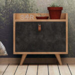 ⁦كومودينة خشبي فاتح في اسود⁩ - الصورة ⁦2⁩