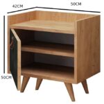 ⁦كومودينة خشبي فاتح في اسود⁩ - الصورة ⁦5⁩