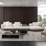 اريكة مربعة مع تصميم دائري مميز