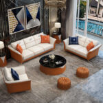 اريكة مصنوعه من جلد بقري بتصميم ايطالي