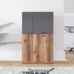 دولاب من 6 أرفف علوية مقسمة + 2 علاقة ملابس