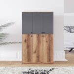 دولاب من 6 أرفف علوية مقسمة + 2 علاقة ملابس