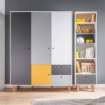 دولاب مع مكتبة خشب ام دي اف فاخر تصميم عصري