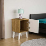 ⁦كومودينة بارجل باللون الابيض في خشبي⁩ - الصورة ⁦3⁩