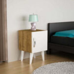 كومودينة بارجل باللون الابيض في خشبي