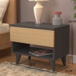 ⁦كومودينة خشبي رمادي⁩ - الصورة ⁦2⁩