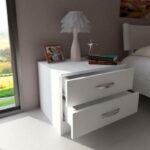 ⁦كومودينة من خشب صلب ابيض⁩ - الصورة ⁦3⁩