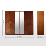 ⁦خزانة ملابس 6 أبواب بأدراج - ريفايند فينتاج⁩ - الصورة ⁦4⁩