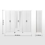 ⁦خزانة ملابس 6 أبواب بأدراج - ويسلي⁩ - الصورة ⁦6⁩