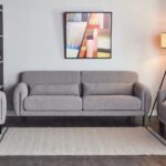 ⁦كنب قماش وهيكل معدني بتصميم روكي⁩ - الصورة ⁦2⁩