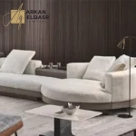اريكة مربعة مع تصميم دائري مميز