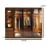 ⁦خزانة ملابس بزجاج شفاف – تصميم عصري أنيق بلمسات فاخرة – أرفف داخلية وتنظيم عملي – تشطيب خشبي راقٍ⁩ - الصورة ⁦8⁩