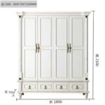 ⁦غرفة نوم كاملة بتصميم أمريكي فاخر – تشمل سرير + كومدينتين + تسريحة + خزانة ملابس – خشب متين وتشطيب أنيق⁩ - الصورة ⁦15⁩