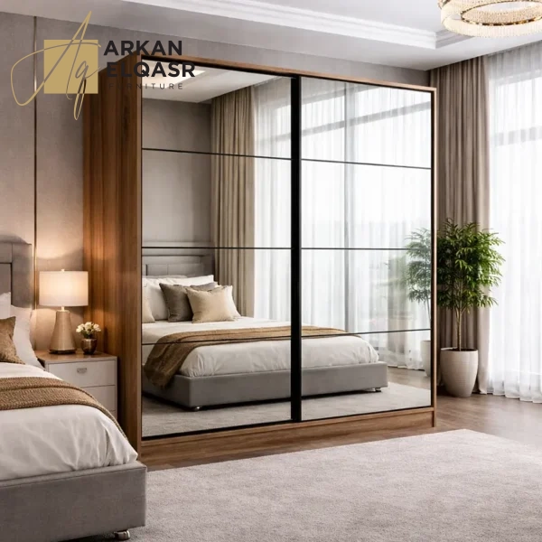 دولاب ابواب منزلقه بارفف و ادرج و علاقة ملابس