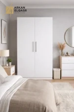 دولاب ابيض ب 4 ارفف