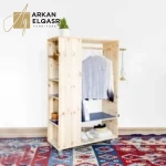 دولاب ملابس مفتوح بارفف و علاقة ملابس