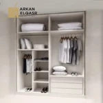 دولاب بارفف بمساحات مختلفه و 4 ادرج و علاقة ملابس