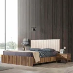 سرير خشبي علي الطراز المودرن