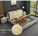 ⁦سرير نوم فاخر شيك مع 2 طاولة جانبية⁩ - الصورة ⁦8⁩