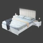 ⁦سرير خشبي مبطن من الظهر⁩ - الصورة ⁦2⁩