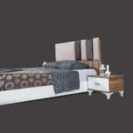 سرير خشبي في وردي من خشب ام دي اف