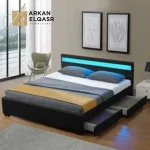 سرير بإطار مضيء