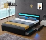 سرير بإطار مضيء