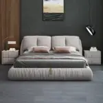 سرير نوم فاخر شيك مع 2 طاولة جانبية