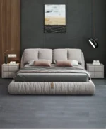 سرير نوم فاخر شيك مع 2 طاولة جانبية