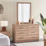 ⁦طاولة تزيين 6 أدراج مع مرآة - فريد⁩ - الصورة ⁦3⁩